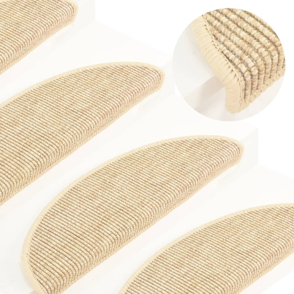 Vidaxl trapmatten 15 st 56x17x3 cm lichtbeige halfrond