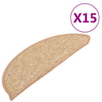 Vidaxl trapmatten 15 st 56x17x3 cm lichtbruin halfrond
