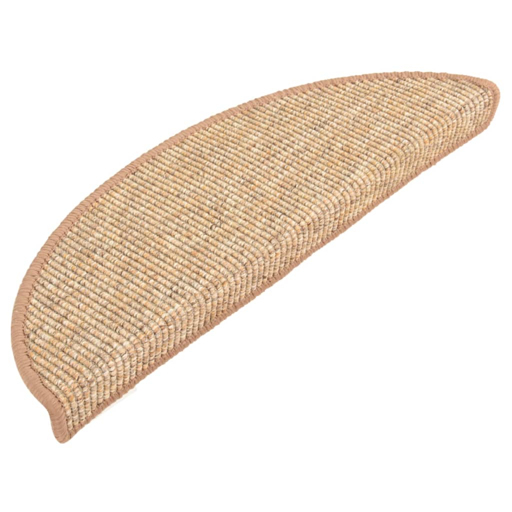 Vidaxl trapmatten 15 st 56x17x3 cm lichtbruin halfrond