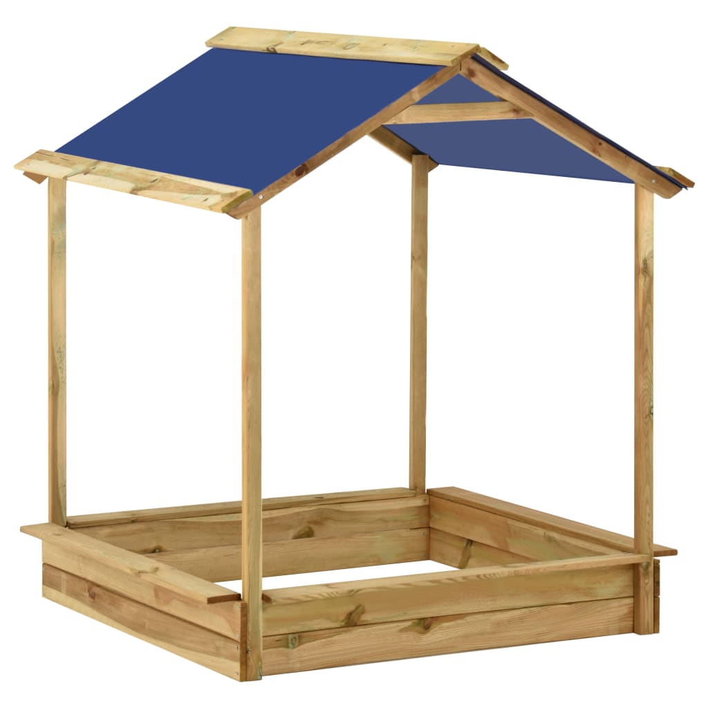 VidaXL Buitenspeelhuis met zandbak 128x120x145 cm grenenhout