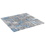 VidaXL Mozaïektegels 22 st 30x30 cm glas grijs en blauw