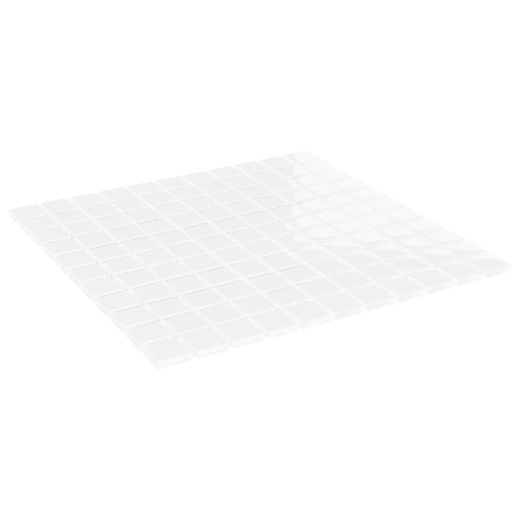VidaXL Mozaïektegels 11 st 30x30 cm glas wit