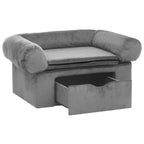 Vidaxl hondenbank met lade 75x50x38 cm pluche grijs