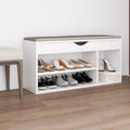 Vidaxl schoenenbank met kussen 104x30x49 cm bewerkt hout wit