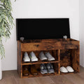 Vidaxl schoenenbank met kussen 80x30x47 cm bewerkt hout gerookt eiken