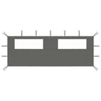 Vidaxl prieelzijwand met ramen 6x2 m antracietkleurig