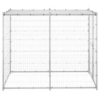 Vidaxl hondenkennel buiten met dak 110x220x180 cm gegalvaniseerd staal