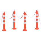 VidaXL Verkeerspalen met ketting 4 st 75 cm PE