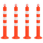 VidaXL Verkeerspalen met ketting 4 st 75 cm PE