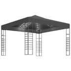 Vidaxl tuinpaviljoen met led-lichtslinger 3x3 m antracietkleurig