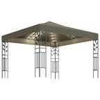 Vidaxl prieel met led-lichtslinger 3x3 m taupe