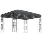 VidaXL Prieel met LED-lichtslinger 3x4 m antracietkleurig