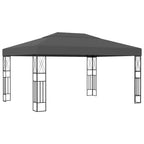 VidaXL Prieel met LED-lichtslinger 3x4 m stof antracietkleurig