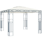 VidaXL Prieel met LED-lichtslinger 300x300 cm crèmekleurig