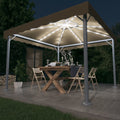 VidaXL Prieel met LED-lichtslinger 300x300 cm aluminium taupe