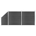 VidaXL Schuttingpanelenset 446x(105-186) cm HKC zwart