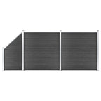 VidaXL Schuttingpanelenset 446x(105-186) cm HKC zwart