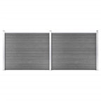 VidaXL Schuttingpanelenset 353x146 cm HKC grijs
