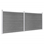 VidaXL Schuttingpanelenset 353x146 cm HKC grijs