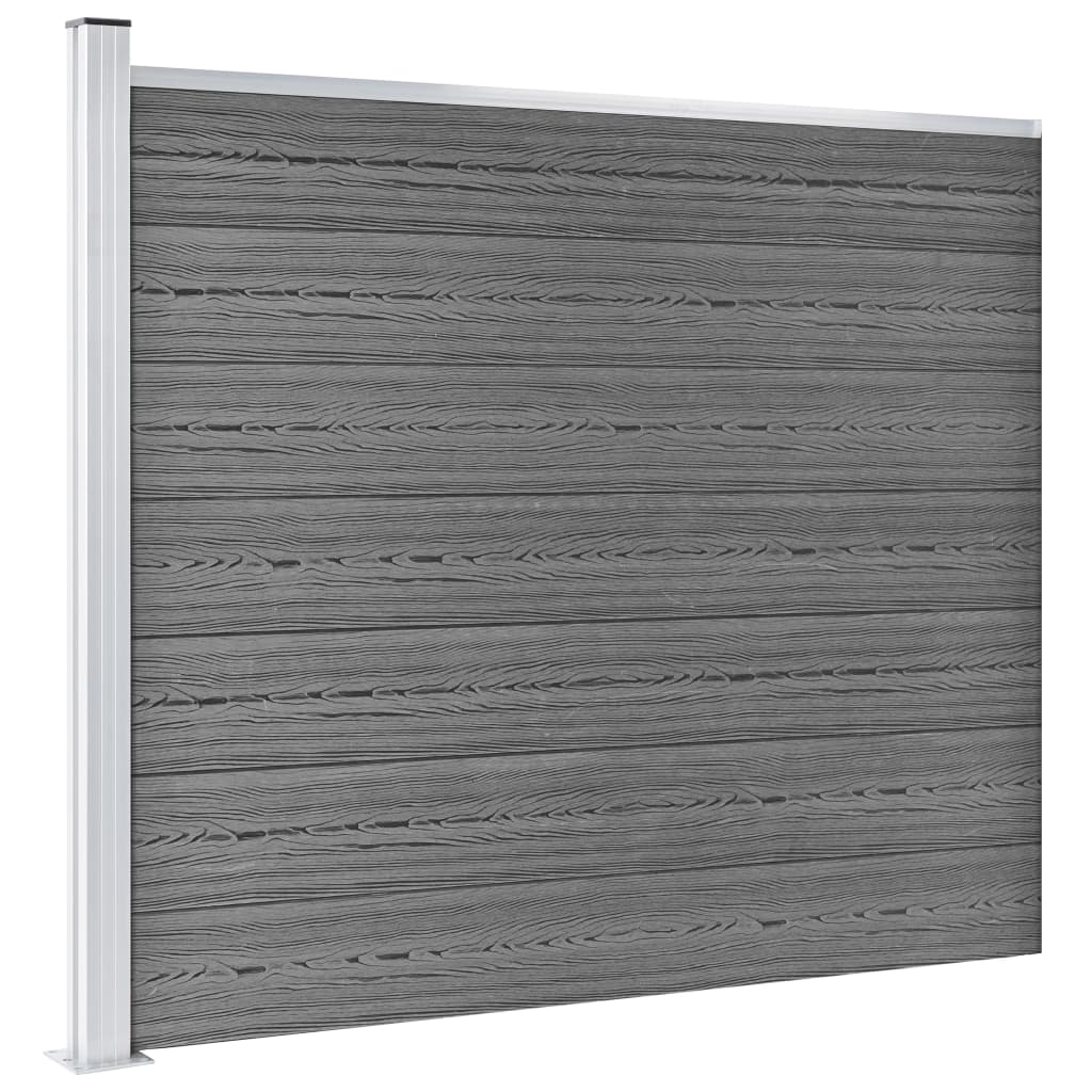 VidaXL Schuttingpanelenset 353x146 cm HKC grijs