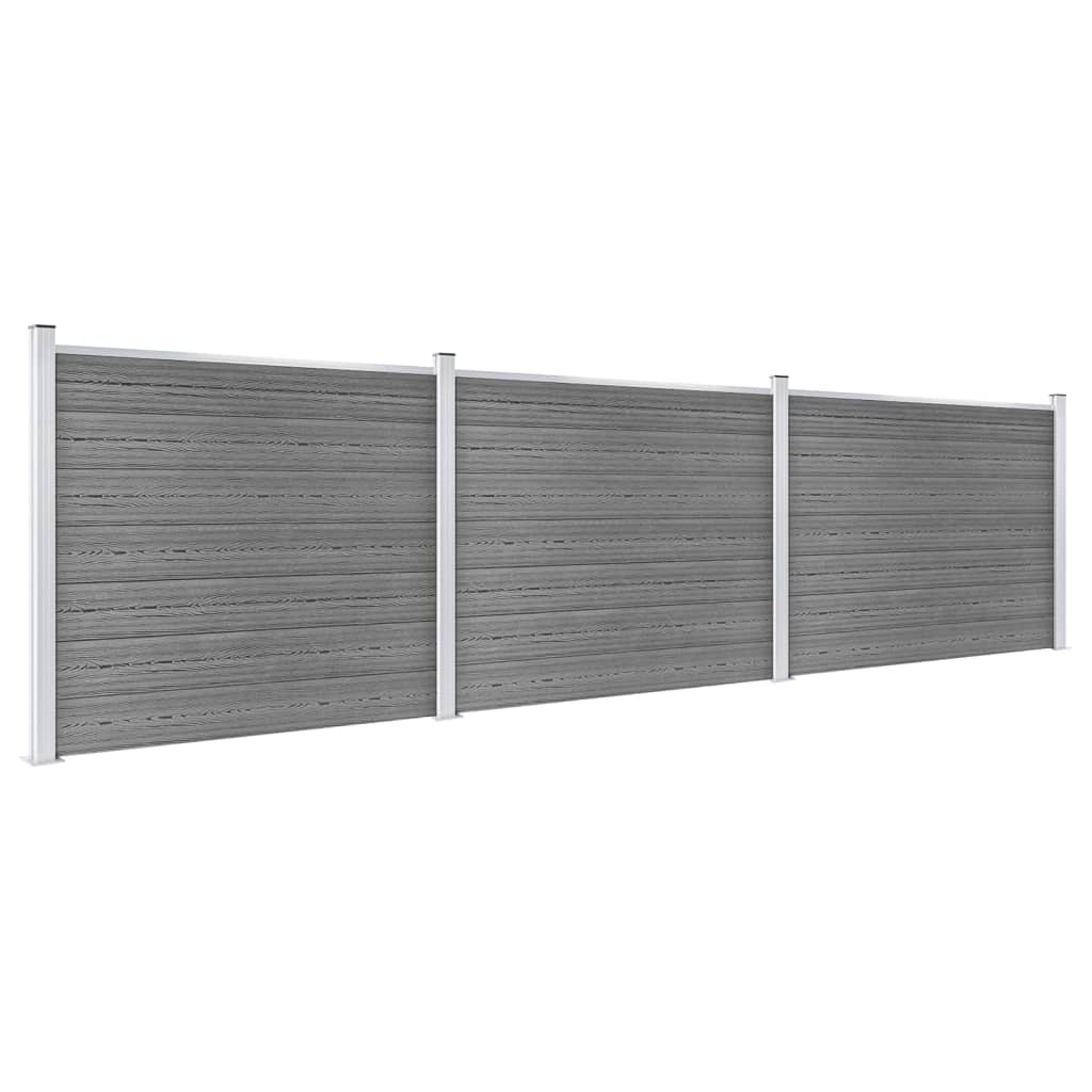 VidaXL Schuttingpanelenset 526x146 cm HKC grijs