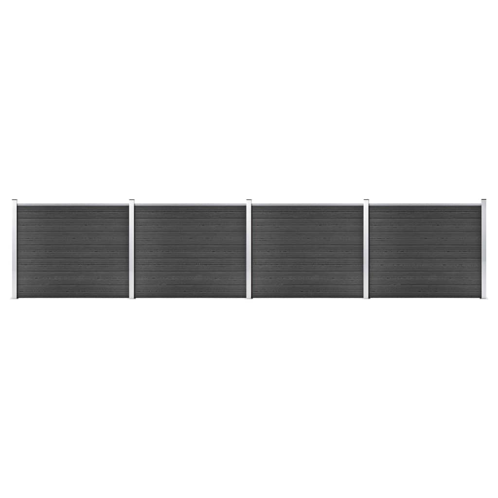VidaXL Schuttingpanelenset 699x146 cm HKC grijs