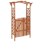 Vidaxl pergola met poort 116x40x204 cm massief vurenhout