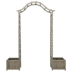 Vidaxl pergola met plantenbak massief vurenhout grijs