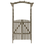 Vidaxl pergola met poort 116x40x204 cm massief vurenhout grijs