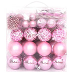 VidaXL 65-delige Kerstballenset roze rood wit