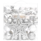 VidaXL 70-delige Kerstballenset zilver en wit