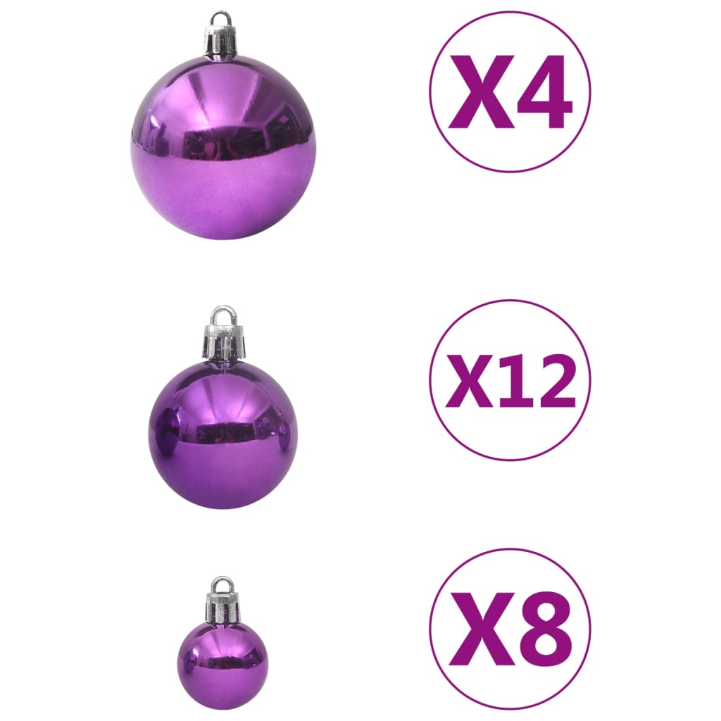 Vidaxl 100-delige kerstballenset paars