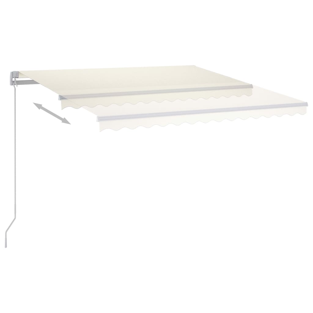 Vidaxl luifel handmatig uittrekbaar met led 300x250 cm crèmekleurig