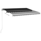 Vidaxl luifel handmatig uittrekbaar met led 300x250 cm antracietkleur