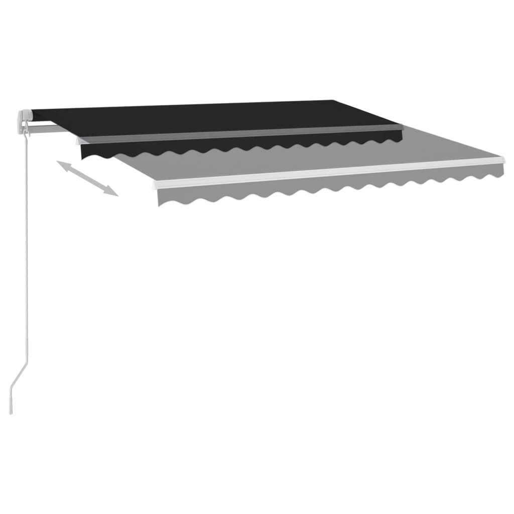 Vidaxl luifel handmatig uittrekbaar met led 300x250 cm antracietkleur