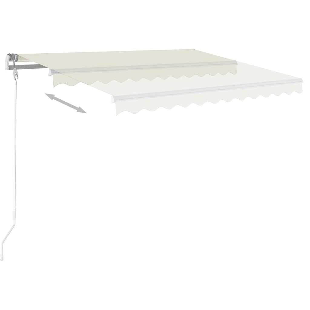VidaXL Luifel automatisch met LED en windsensor 300x250 cm crèmekleur