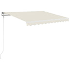 Vidaxl luifel handmatig uittrekbaar met led 350x250 cm crèmekleurig