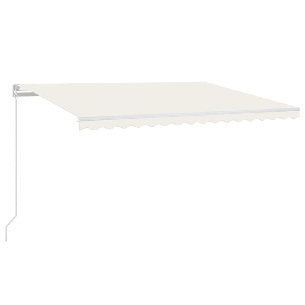 Vidaxl luifel handmatig uittrekbaar met led 400x300 cm crèmekleurig