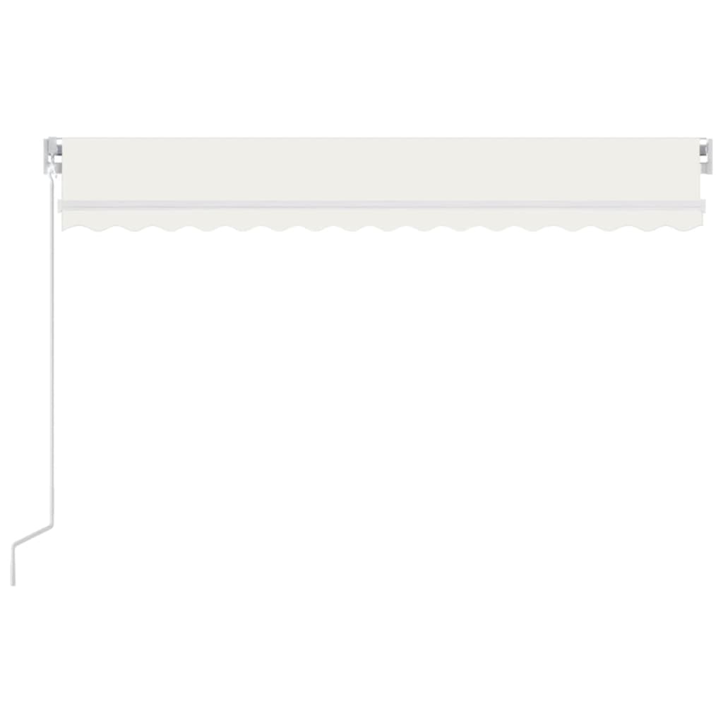 Vidaxl luifel handmatig uittrekbaar met led 400x300 cm crèmekleurig