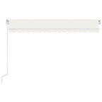 Vidaxl luifel handmatig uittrekbaar met led 400x300 cm crèmekleurig