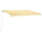 Vidaxl luifel handmatig uittrekbaar met led 400x300 cm geel en wit