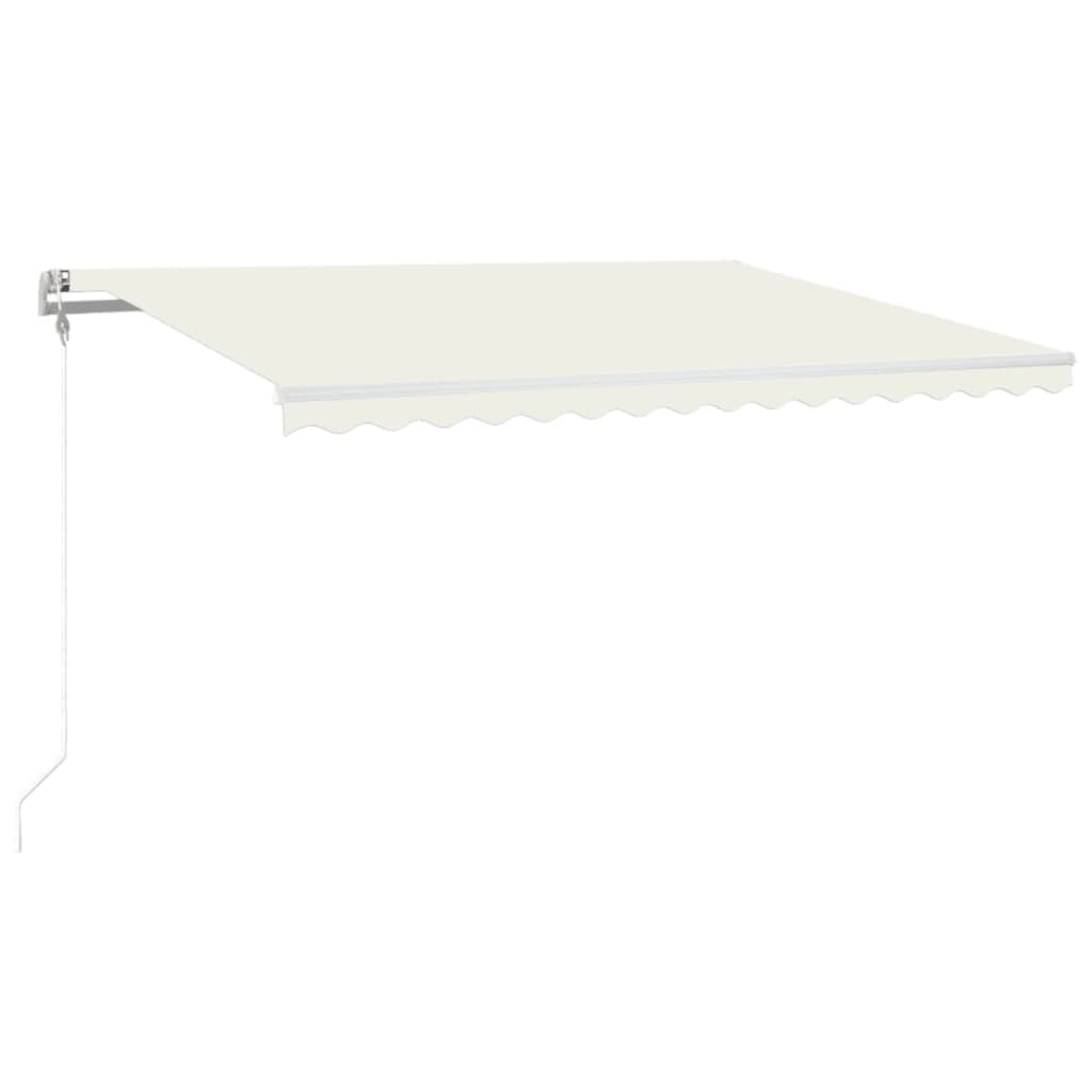 VidaXL Luifel automatisch met LED en windsensor 400x300 cm crèmekleur