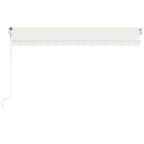 VidaXL Luifel automatisch met LED en windsensor 400x300 cm crèmekleur