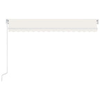 VidaXL Luifel handmatig uittrekbaar met LED 450x300 cm crèmekleurig
