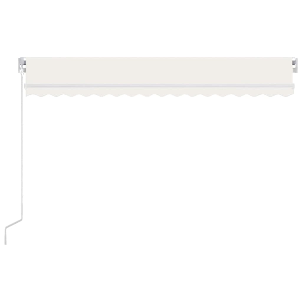 VidaXL Luifel handmatig uittrekbaar met LED 450x300 cm crèmekleurig