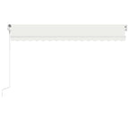 VidaXL Luifel automatisch met LED en windsensor 450x300 cm crèmekleur