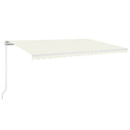 VidaXL Luifel handmatig uittrekbaar met LED 500x300 cm crèmekleurig