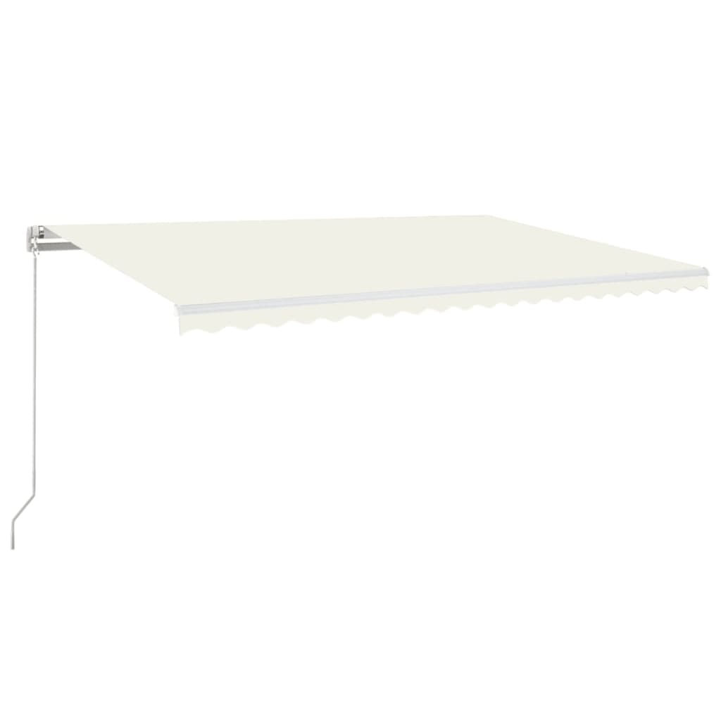 VidaXL Luifel handmatig uittrekbaar met LED 500x300 cm crèmekleurig