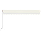 VidaXL Luifel handmatig uittrekbaar met LED 500x300 cm crèmekleurig