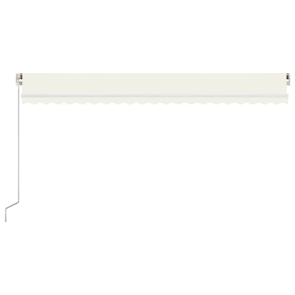 VidaXL Luifel handmatig uittrekbaar met LED 500x300 cm crèmekleurig